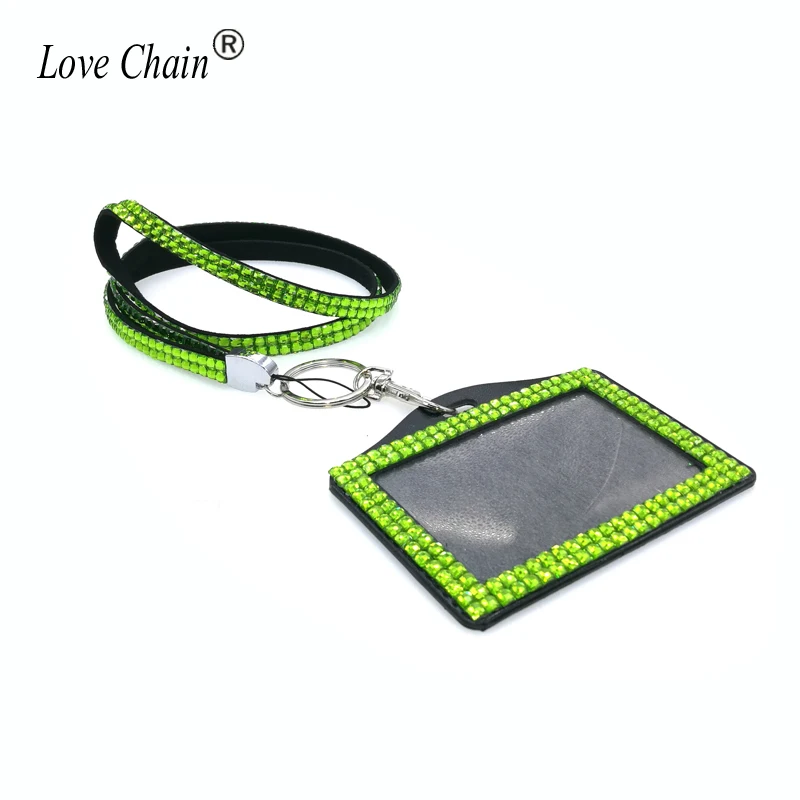 Crystal Holders Bank Credit Card Holder Work Case Badge Lanyard Velvet  Mobile Phone Necklace Woman Neck Strap