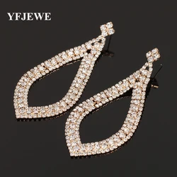 Fashion Women Wedding Jewelry Austrian Crystal Long Crystal drop large Bride Earrings for Women big Dangle Earrings E352