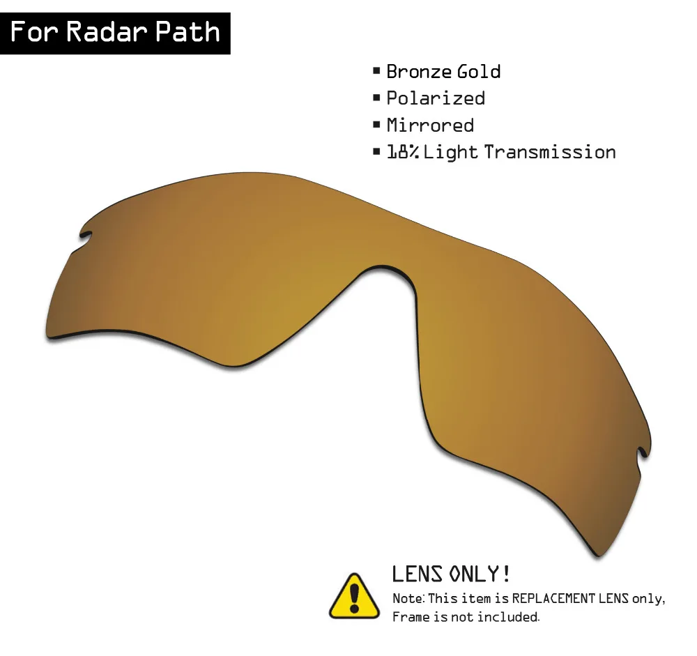 SmartVLT Polarized Sunglasses Replacement Lenses for Oakley Radar Path - Bronze Gold