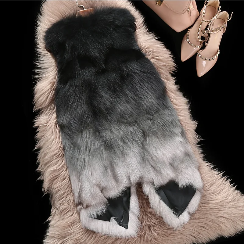 Lady Piece Real Raccoon Fur Vest Waistcoat Autumn Winter Women Outerwear Coats Female Clothing Gilet LF4228