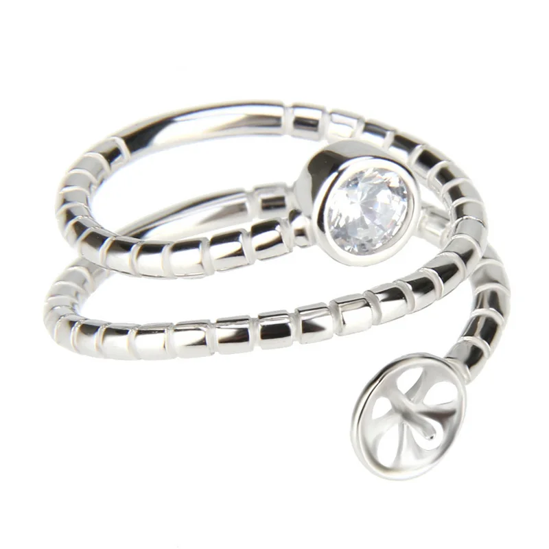 CLUCI Fashion 925 Sterling Silver Rose Gold Twisted Snake Party Ring Women Unique Gift Jewelry SR2063SB - view 3