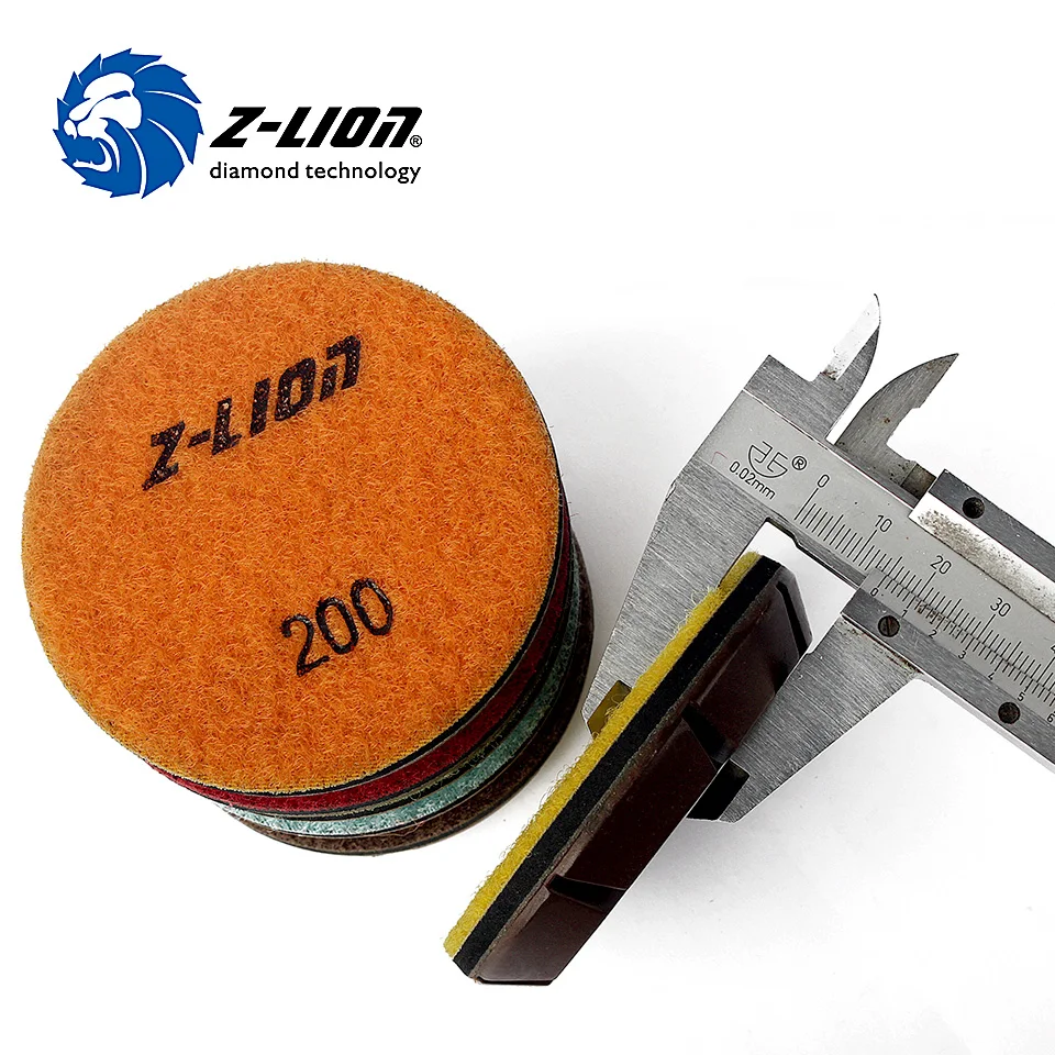 Z-LION 7 Pcs/Lot 3 Inch Diamond Concrete Polishing Pads Thickness 10MM Floor Sanding Disc For Stone Concrete Floor