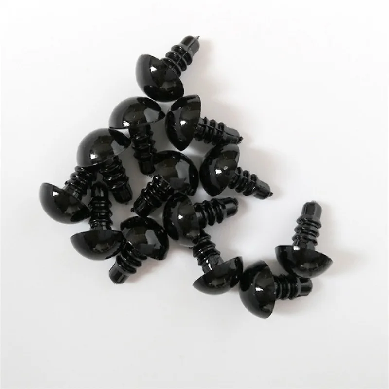 100 pçs preto plástico boneca olhos de segurança 6mm 8mm para brinquedos urso de pelúcia brinquedos de pelúcia snap animal fantoche bonecas artesanato olho amigurumi