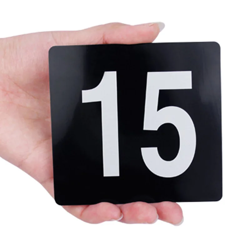 1 to 25 White Black Double Number Cards Durable Plastic Table Numbers Wedding Restaurant Accessories Cafe Bar Hotel Utensil