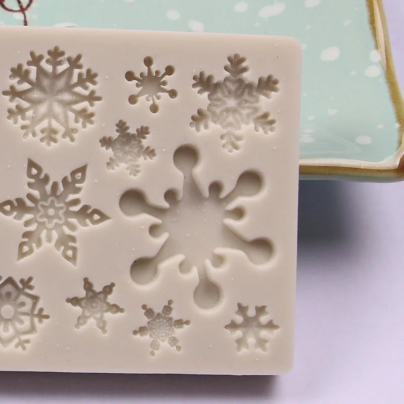 Aomily Snow Flake Shaped 3D Silicon Chocolate Jelly Candy Cake Bakeware Mold DIY Pastry Bar Ice Block Soap Mould Baking Tools