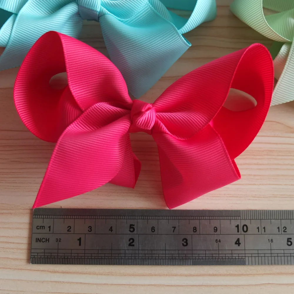 4 inch Bow WITHOUT clips Grosgrain Ribbon Bow Assembly for hair bow Headband DIY Craft Supplies Hair Accessories 40pcs/lot