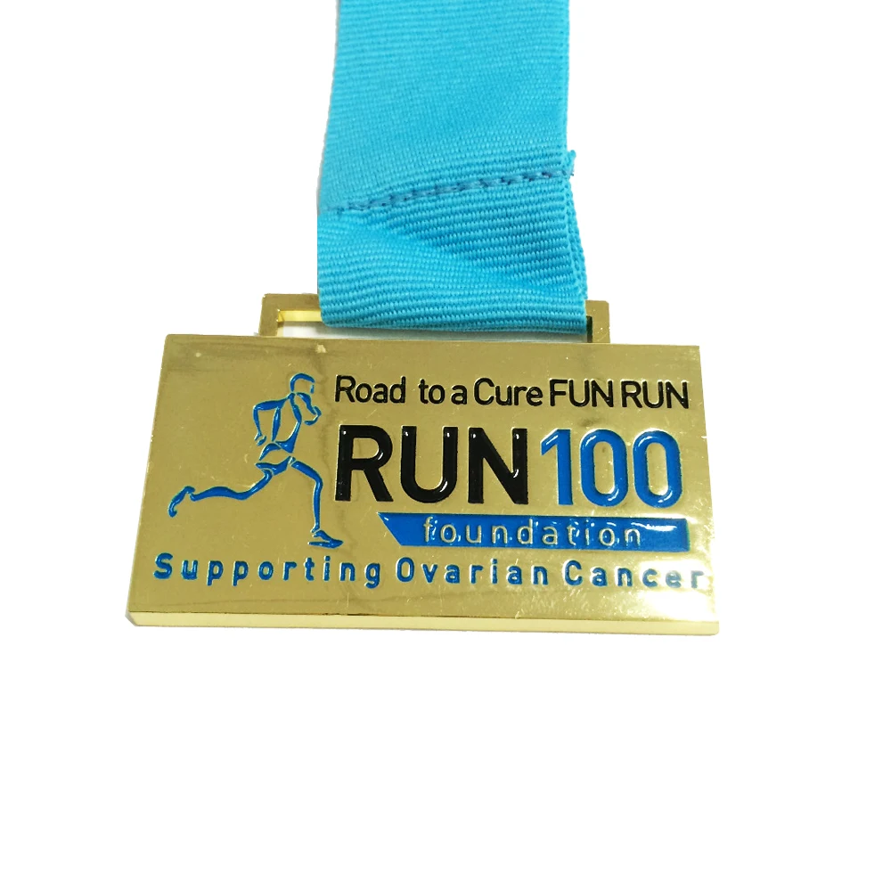 Engraved and Soft Enamel Running Medal, Custom Design
