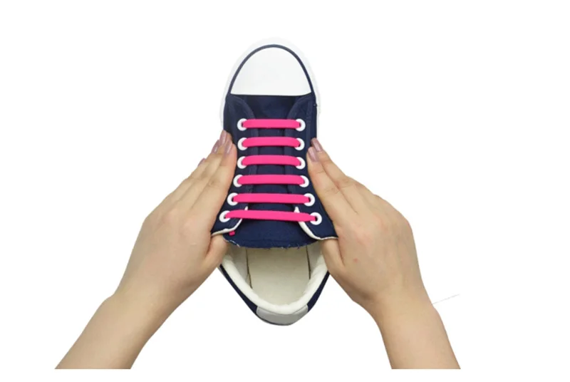 16 Teil/satz Schnürsenkel ohne Krawatte für Kinder und Erwachsene, 13 Farben, elastische Silikon-Schnürsenkel, sportliche Laufschuhe, Spitze, alle Turnschuhe passen – Detail 11
