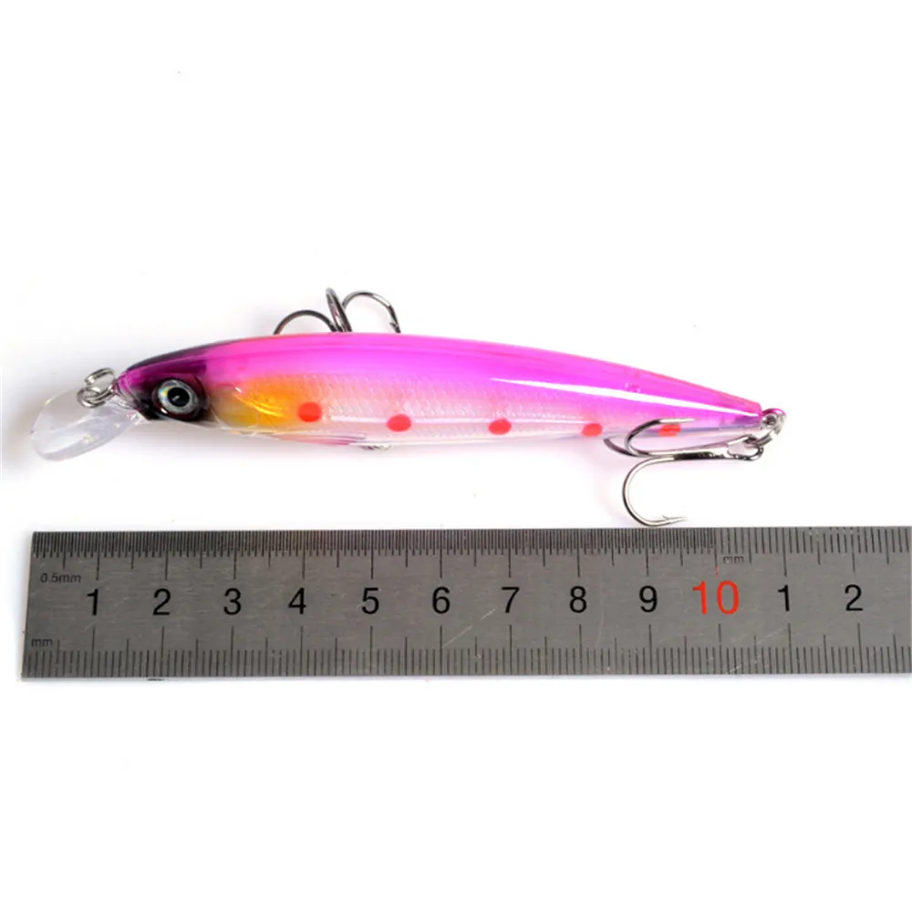 10pcs/lot Hot Sell Minnow Fishing Lure Laser Floating Wobblers 11CM 13.5g Hard Bait Bass Fresh Saltwater Plastic Fishing Tackle