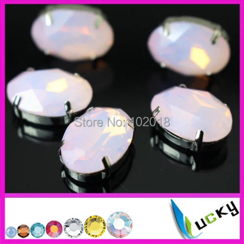 Freeshipping 30pcs 13x18mm highest quality K9 stones pointed back! pink opal crystal rhinestones no any scratch or dirty