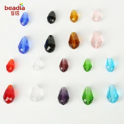 8x1 1mm/10x15mm Waterdrop Austriaco di Cristallo Perline 10pcs Placcatura Teardrop Perle di Vetro Per Monili fare Braccialetto di DIY Collana