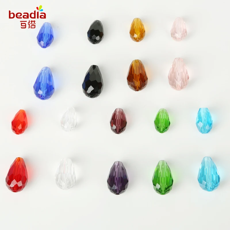 8x1 1mm/10x15mm Waterdrop kryształki austriackie 10 szt platerowanie Teardrop szklane koraliki do