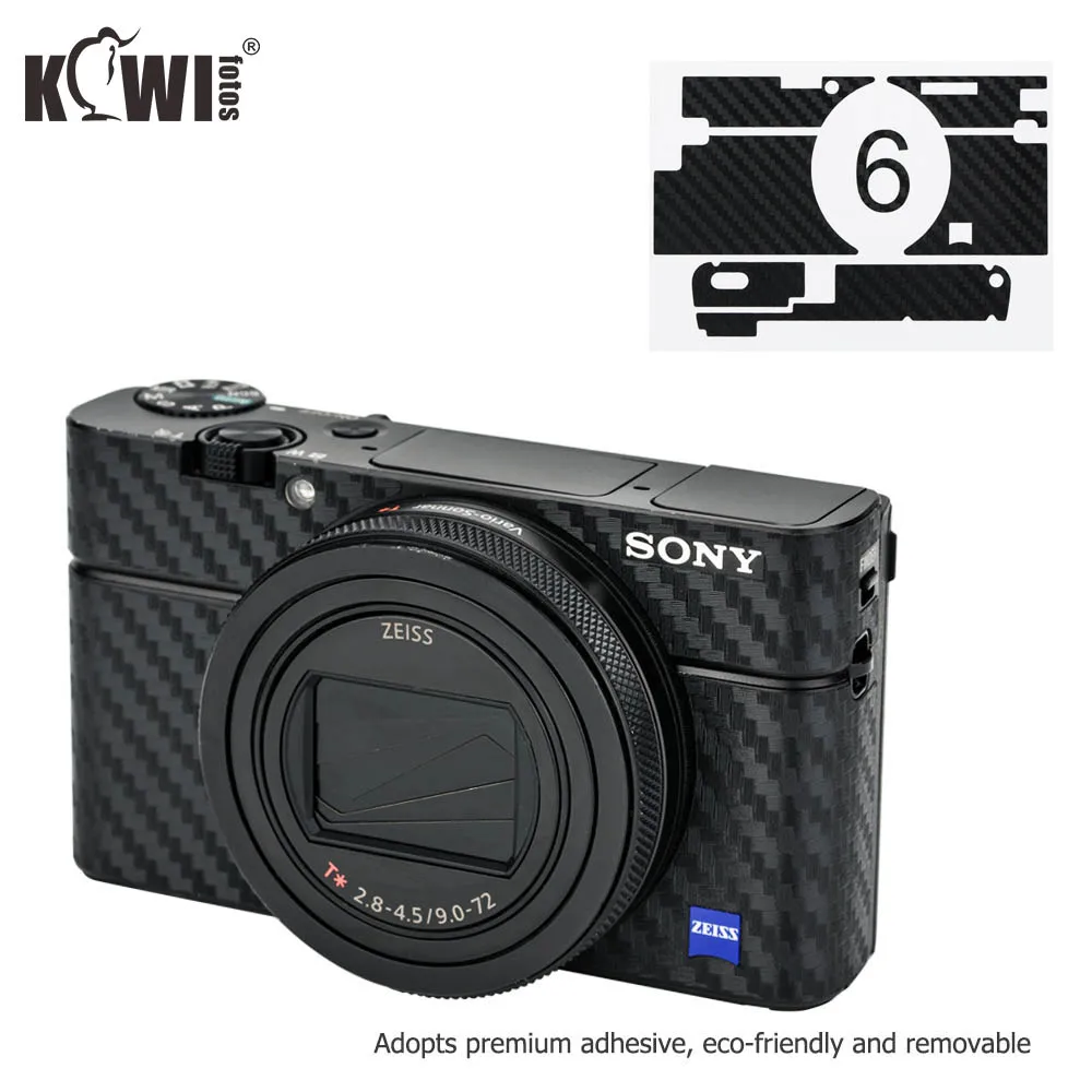 KIWIFOTOS Anti-Scratch Camera Body Cover Carbon Fiber Film Skin For Sony RX100 VI RX100VI RX100M6 Digital Camera 3M Sticker