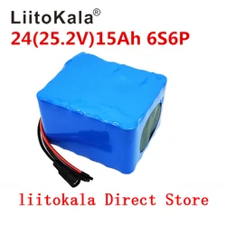 LiitoKala 6S6P 24V 15Ah 25.2V lithium battery pack batteries for electric motor bicycle ebike scooter wheelchair cropper with BM