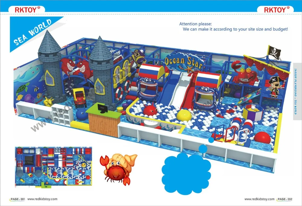 Exported to U.S.A Premium Quality Sea World Themed Children Indoor Playground IP-SW05