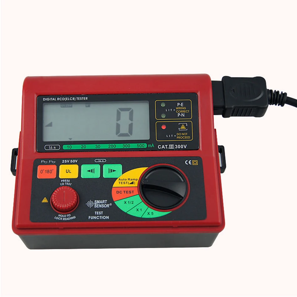 AR5406 Leakage Switch Tester Digital RCD ELCB Tester 10/20/30/200/300/500mA Holdpeak Insulation Electrical Arc Generator