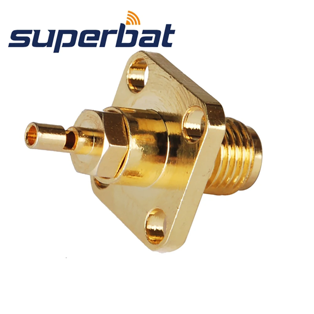 Superbat-conector Coaxial RF para Cable RG178, 1,13mm, 1,37mm, 10 piezas, RP-SMA de soldadura hembra (pin macho)