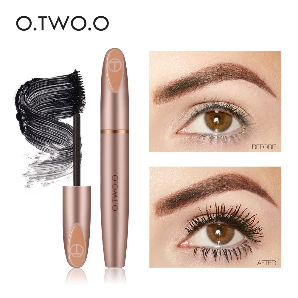 O.TWO.O 12 pçs/set 3D Seda Fibra Mascara de Cílios Preta À Prova D' Água Extensão Lash Mascara Grosso Longos Cílios de Longa Duração