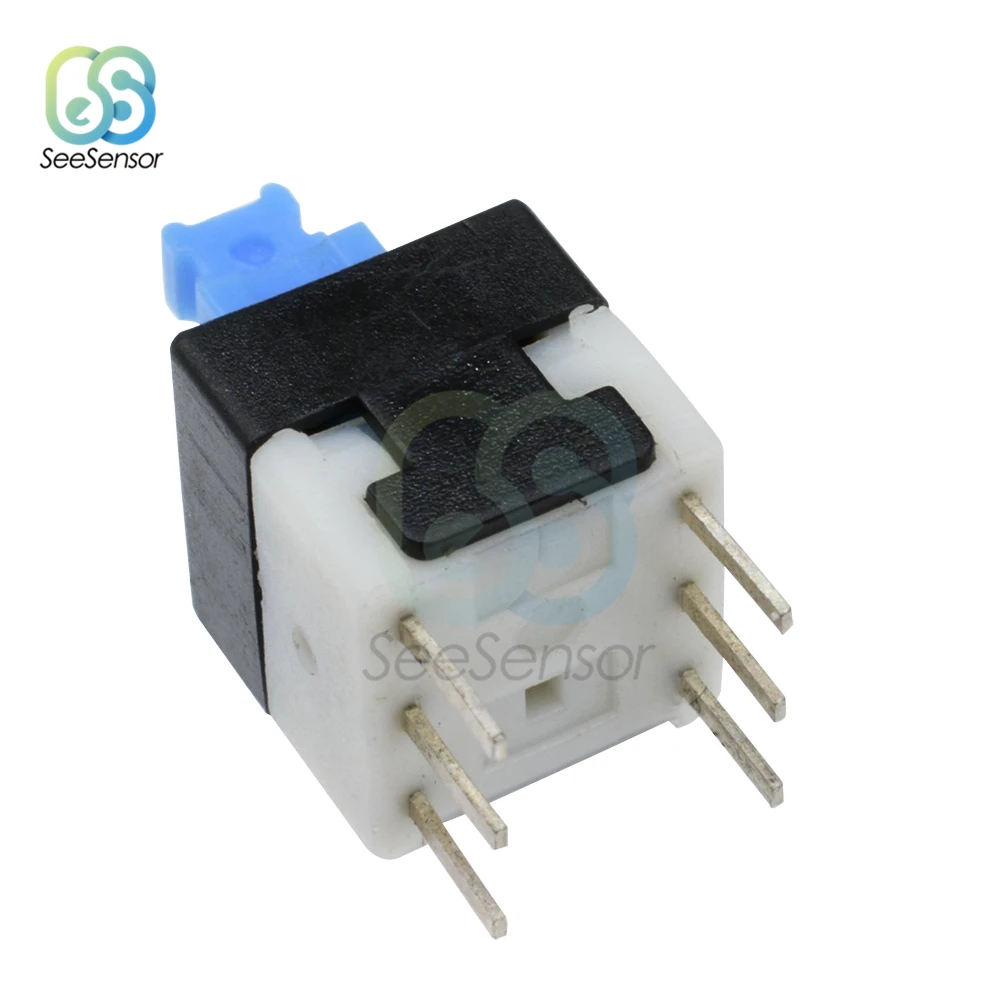 10pcs quadrato 8x8mm 6 Pin DPDT Mini pulsante interruttore autobloccante interruttore multimetro G64 8*8mm
