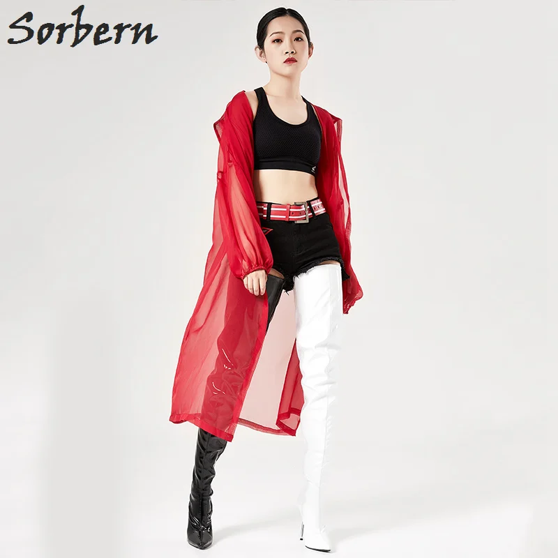 Sorbern Black White Women Shoes Size 43 Boots Ladies Stilettos Metal High Heels For Girls Supreme Shoes Runway 2018 Shoes