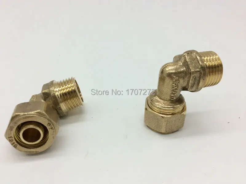 الشحن مجانا l1216 * 1/2 pex-آل pex الانابيب أنابيب المياه موصل ذكر الموضوع أنثى المقبس النحاس موصل bsp الموضوع