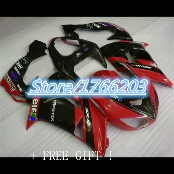 

red black For Kawasaki Ninja ZX10R 2006 2007 ZX 10R ZX 10 R 06-07 06 07 ABS Aftermarket Motorcycle Set Ning