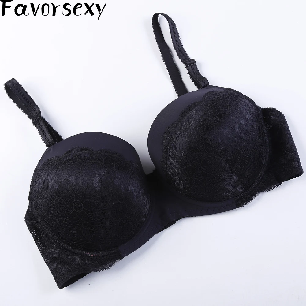 Women Sexy Underwire Padded Push Up Embroidery Lace Ladies Bra 34 36 38 40 42 44 D E Brassiere Bra Push Up Bras BH Lingerie