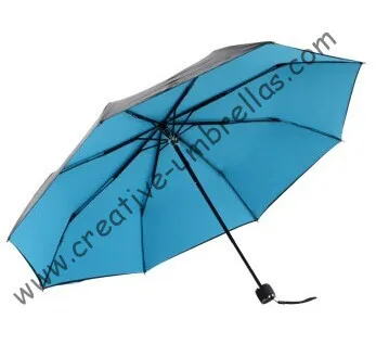 Imitation paradise ,three fold, summer parasol,hand open,windproof,bag parasol,UV protecting,blue coating,pantone colour