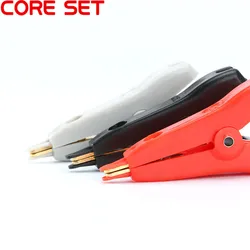 3PCS/sets Alligator Clip 52mm Kelvin Copper Gold Plate Clip Grey+Black+Red