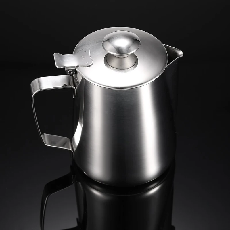 Stainless Steel Milk Frothing Pitcher with Lids Espresso Steam Coffee Barista Kettle Latte Cappuccino Milk Cream Cup Jug