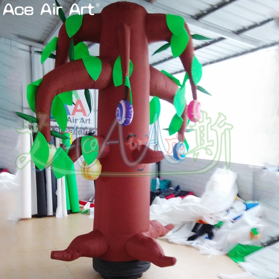 Customized 3m H Durable and Elegant Designed Inflatable Halloween Tree Model Hanging Lots of Candy and Base Blower Can Add Light