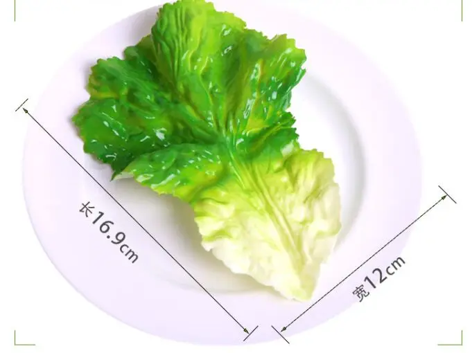 3Pcs/lot Simulation lettuce leaf model plastic fake leaf fruit and vegetable food food dish with vegetable leaf props shooting