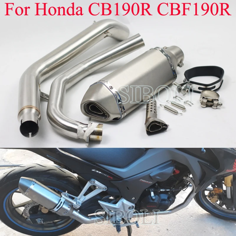 

CB190R CBF190R Motorcycle Slip On Exhaust Muffler With Middle Link Pipe With Moveable DB Killer For Honda CB190R CBF190R AK119