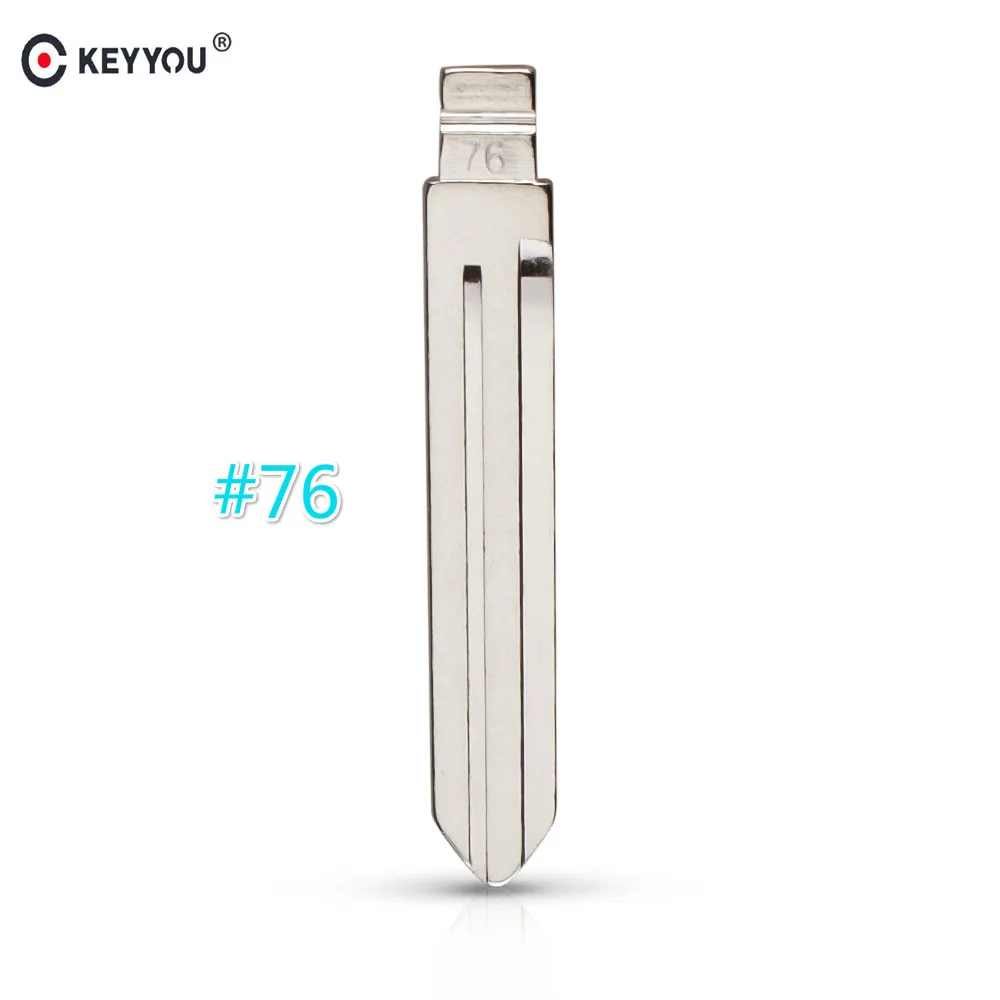 KEYYOU 10 pcs/lot Metal Blank Uncut Flip KD Remote Key Blade Type #76 for Geely Englon Jinggang NO. 76 Blade