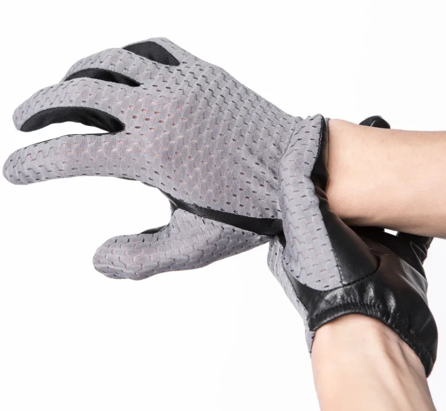 2019 Summer Sun Protection leather Gloves Male Thin Breathable Anti-Slip Driving Gloves Anti-UV Full Fingers Man Mittens