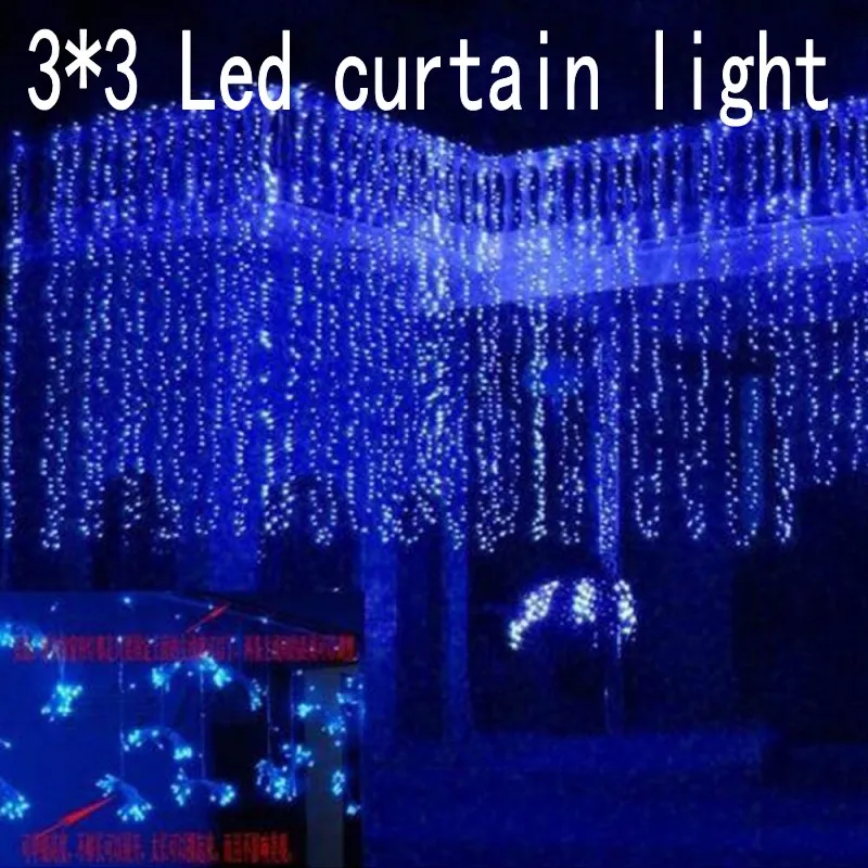 Natal Janela Decoração Luzes, Cordas de Cortina, Lâmpadas LED, Ano Novo, Jardim, Casa, Festa de Natal, Casamento, Feriado, 3m, 300 LEDs, 220V