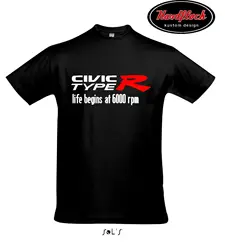 New Fashion Brand T Shirt Fashion Homme Tshirt Civic Type R Life Begins At 6000 Rp Mcasual T-Shirt