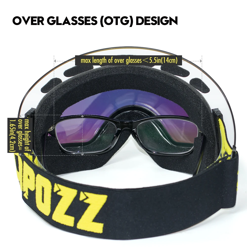 Frameless Anti-Fog Ski Goggles Night Lens Box Set 100% UV400 Protection Ski Snowboard Anti-Slip Strap Snow Goggles for Men Women