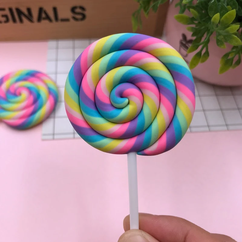 Resin New Arrival Hot Selling Big Clay Lollipop for Crafts Making, Scrapbooking, DIY (48mm)