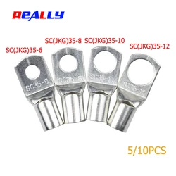 10PCS SC35-6 35-8 35-10 35-12 Copper Cable Lug Kit Bolt Hole Tinned Cable lugs Battery Terminals copper nose Wire connector