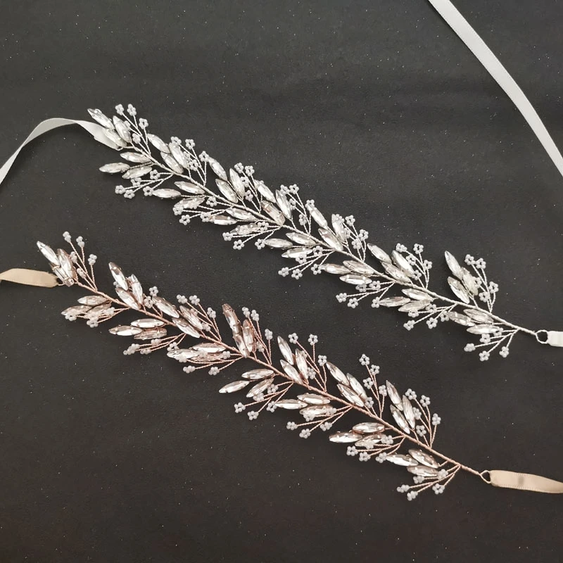 SLBRIDAL Handmade Crystals Rhinestones Tree Branch Shaped Wedding Headpieces Hair Vine Bridal Headband Hair accessories