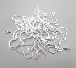 50PCS 15MM DIY Making Jewelry Findings 925 Sterling Silver colorFrench Hook Earrings Ear Wires