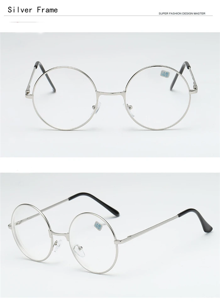 1,0 -1,5 -2,0 bis -6,0 Metall Runde Fertig Myopie Brille Männer Frauen Kurzsichtige Kurzsichtige Brillen verschreibungspflichtige Brillen – Detail 7