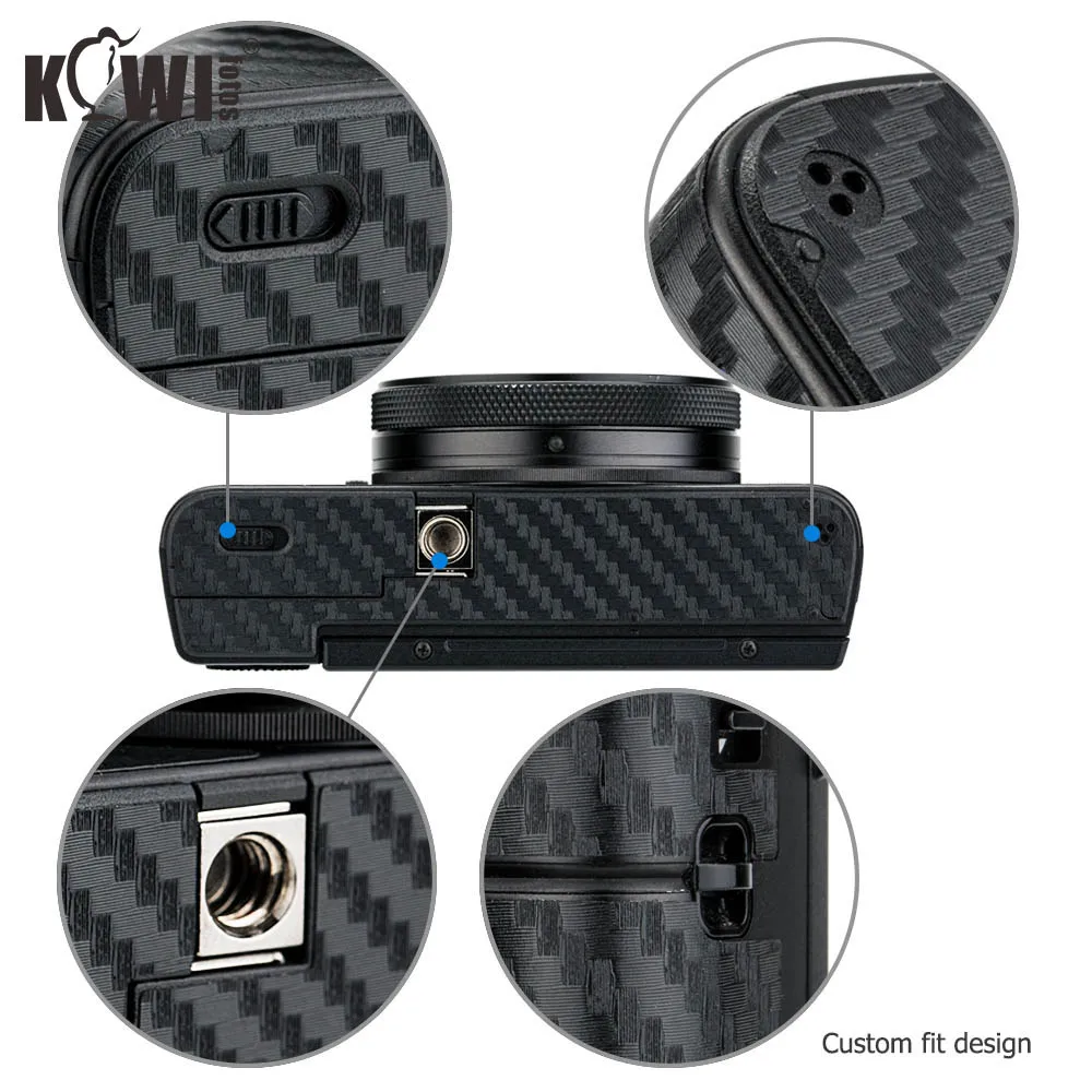 KIWIFOTOS المضادة للخدش كاميرا الجسم غطاء الكربون الألياف فيلم الجلد لسوني RX100 السادس RX100VI RX100M6 الرقمية كاميرا 3M ملصقا