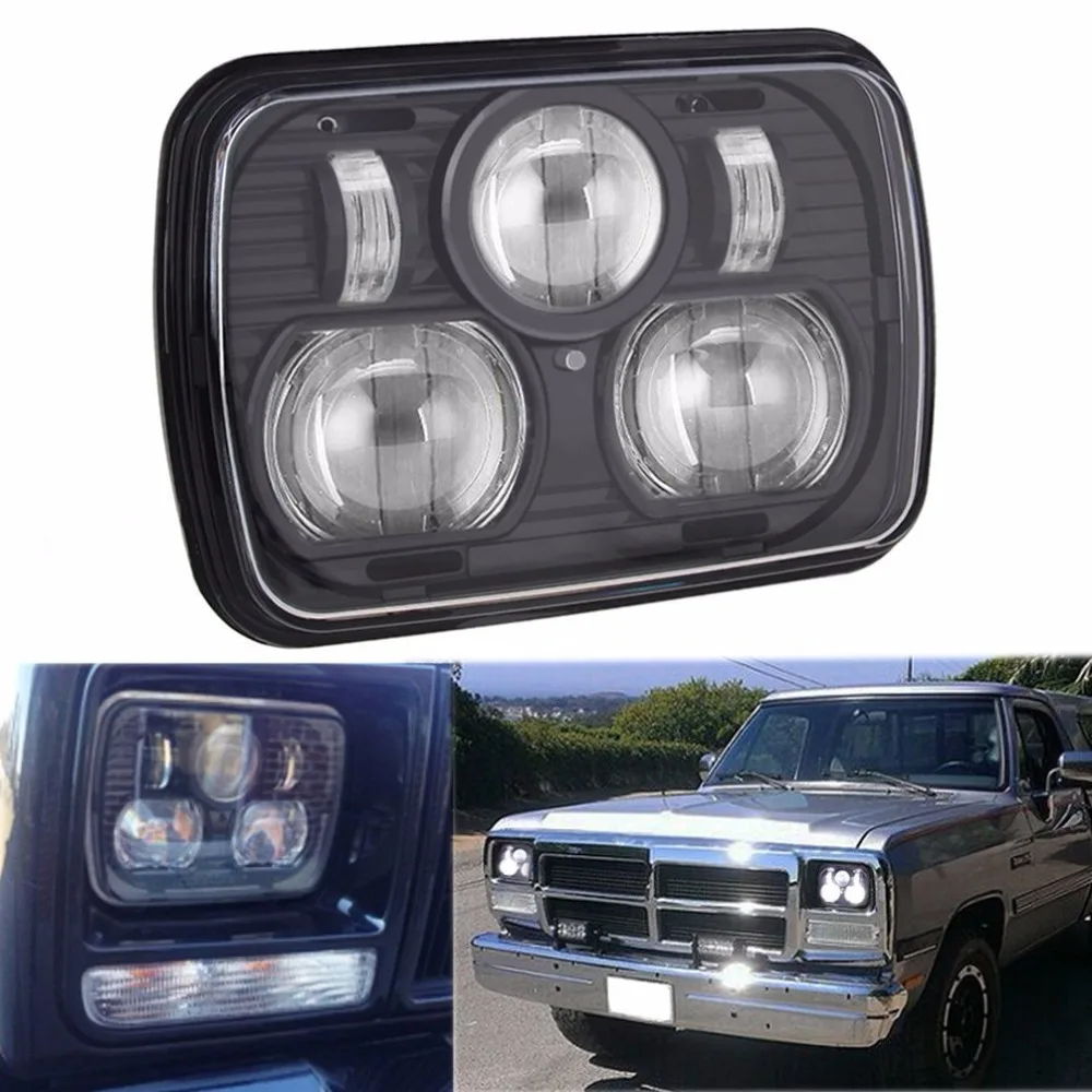 2pcs 7X6 Led headlight For Jeep Wrangler YJ Cherokee XJ  5X7 Headlight Trucks 4X4 Offroad Accessories