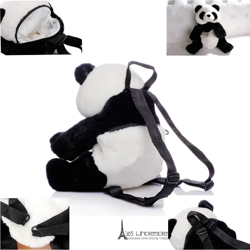 Free shipping Cute Panda Plush backpacks Storage Bags stuffed animals kids school kindergarden bags birthday gifts