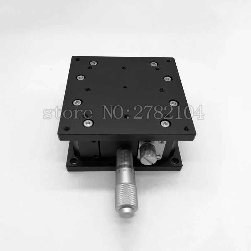 Imagem -02 - Mesa Deslizante de Trilho Transversal Dupla Estágio de Elevação do Deslocamento Plataforma Manual de Ajuste Fino Eixo z 90*90 mm Lz902
