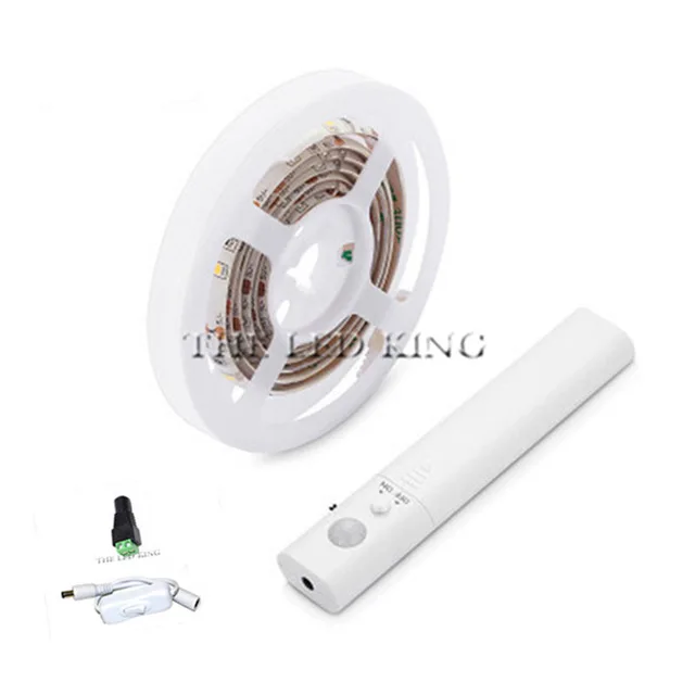 Smart PIR Motion Sensor LED Strip DC 5V Bed Light con US EU Power Supply Ribbon Tape Lamp Kitchen Closet Cabinet Lighting