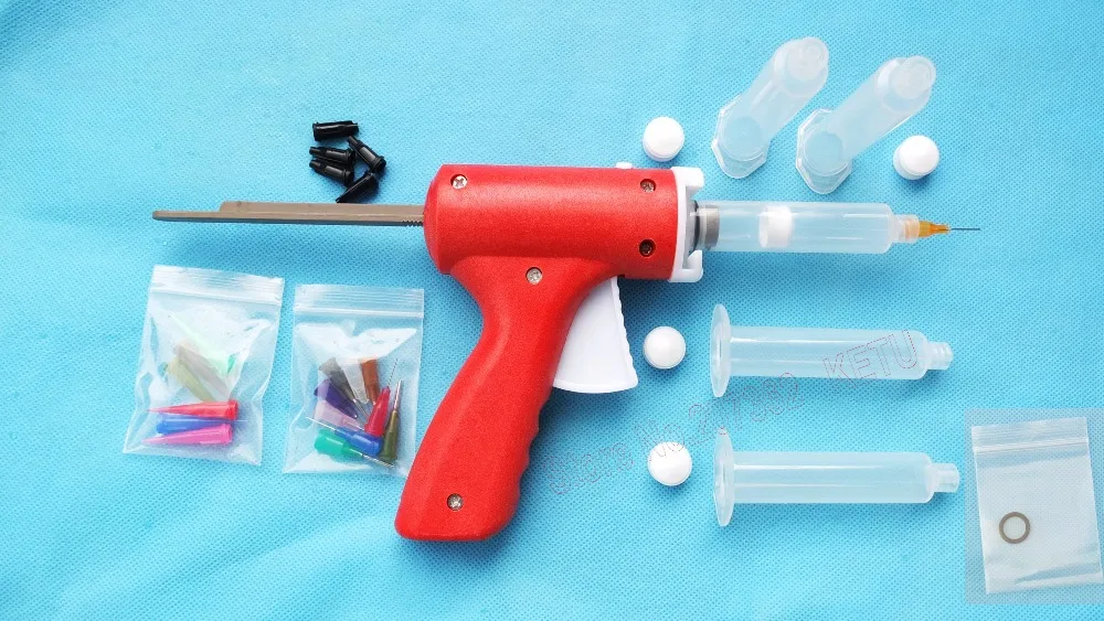 

10cc Manual SyringeGun silicone sealing Dispenser KT-SG10 W dispense tips & syringe barrel