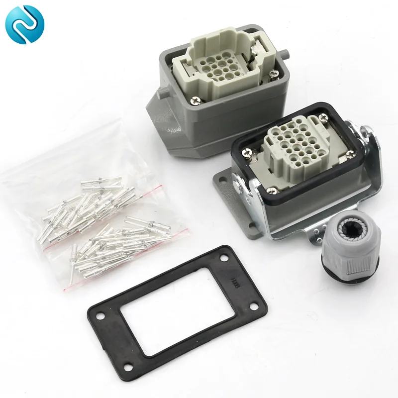 Heavy duty connector 24 pins core cold hdc-hd-024 rectangular aviation plug socket industrial waterproof socket 10A 250V